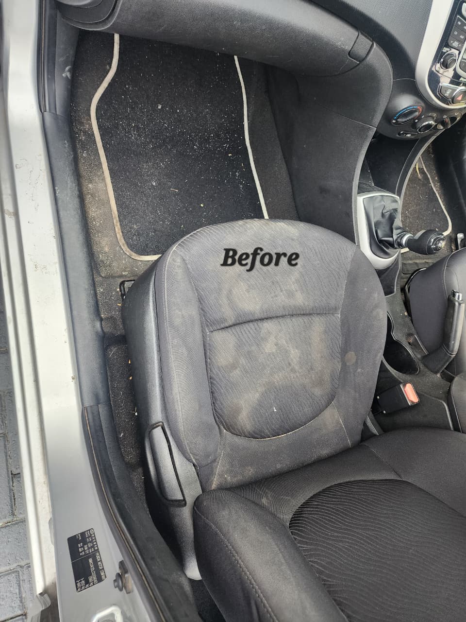 Vehicle Driver Seat before cleaning