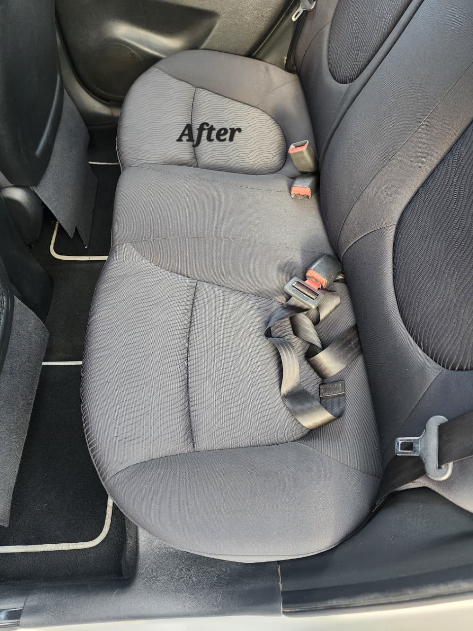 Vehicle Rear Seat after cleaning