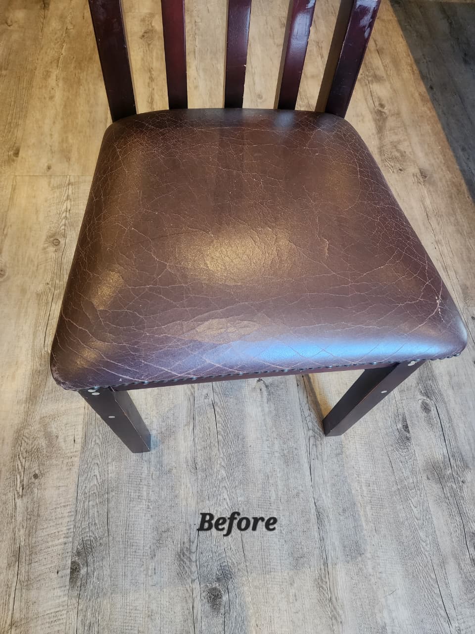 Leather Dining Chair before cleaning