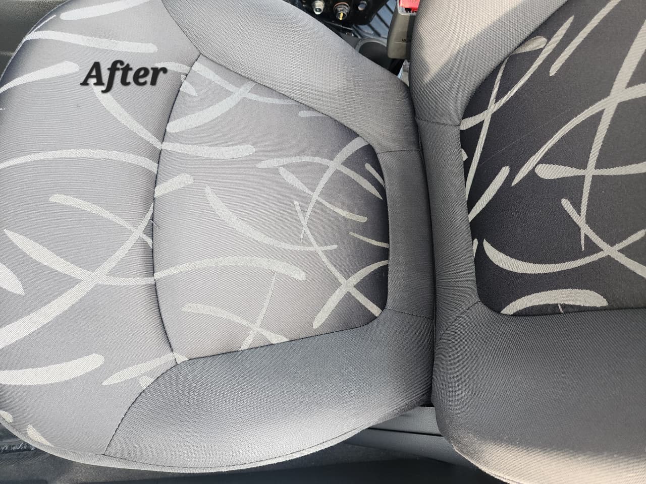 Patterned Fabric Seat after cleaning