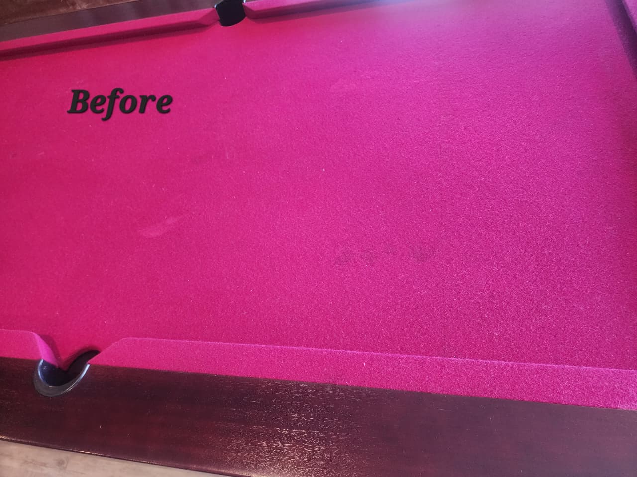 Pool Table Felt before cleaning